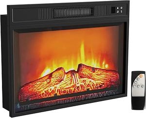 lot H-426 image: 23 Inches Freestanding Electric Fireplace Insert, Recessed 1400W Electric Fireplace with Built-in Timer and Thermostat, Remote Control Adjustable Temperature, 24.2x5.1x17.5(23 inches)
