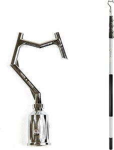 lot H-496 image: DOCA Boat Hook - 6-24 Ft (30 Ft Reach) - Christmas Light Pole Hanger Tool - Durable & Lightweight Utility Hook for Docking, Tree Debris Removal
