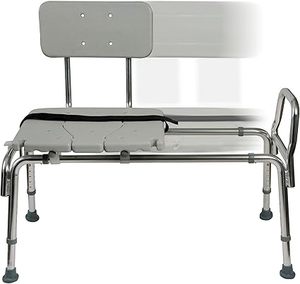 lot M-436 image: DMI Tub Transfer Bench and Shower Chair with Non Slip Aluminum Body, FSA Eligible, Adjustable Seat Height and Cut Out Access, Holds Weight up to 400 Lbs, Bath and Shower Safety, Transfer Bench