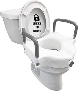 lot M-443 image: Carex E-Z Lock Raised Toilet Seat with Handles - 4.5 Inch Toilet Seat Riser with Arms, Toilet Riser Fits Most Toilets, Elongated or Round, Toilet Seat Lifter, White