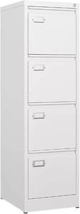 lot O-391 image: 4-Drawer File Cabinet, 16.3 Deep Vertical Filing Cabinet with Lock, Metal File Cabinet for Home Office, Anti-Tip 4 Storage Drawers for LetterLegalA4F4 Size (Assemble Required, White)