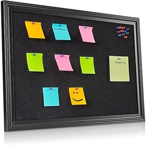 lot O-438 image: SKL Products Black Cork Board - 30 x 20 Large, Framed Bulletin Boards for School, Home, Kitchen & Office Walls, Pin Display