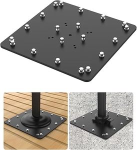 lot P-82 image: Offset Patio Cantilever Umbrella Base - Space Saving Steel Plate Universal Weight Base for Heavy Duty Outdoor Cantilever Umbrella