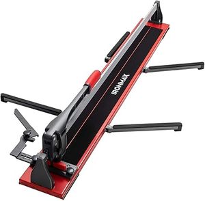 lot T-499 image: ERGOMASTER Manual Tile Cutter 48 Inch with Ergonomic Handle & Tungsten Carbide Cutting Wheels, Porcelain Ceramic Floor Tile Cutter with Anti-Skid Feet and Removable Scale 48 Inches
