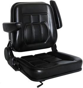 lot U-208 image: Universal Forklift Seat Black Tractor Seat, 6Adjustable Mower Seat Foldable Seat Including Armrests&Seat Switch, 18.5 x 20 x 18 Skid Steer Seat Fit Forklift, Tractor