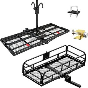 lot U-458 image: Wildroad Hitch Cargo Carrier with Bike Rack 60 x 24 x 14 Hitch Mount Cargo Carrier 2 Bikes 500 LBS Capacity Folding Hitch Bike Rack for Standard, Fat Tire and Electric Bike Fits 2 Receiver