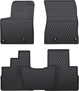 lot U-462 image: Car Floor Mats Custom Fit for Nissan Rouge 2021 2022 2023 2024 2025 Odorless Washable Heavy Duty Rubber (All Weather) Floor Liners Set Black
