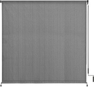 lot W-365 image: VICLLAX Outdoor Roller Shade, Patio Cordless Blinds Roll Up Shade (8 W X 8 L), Grey