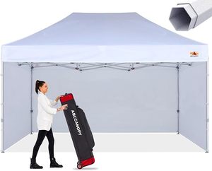 lot P-474 image: ABCCANOPY 10x15 Pop Up Canopy Tent Commercial Instant Outdoor Canopy Premium-Series with 3 Sidewalls and Hexagonal Legs White