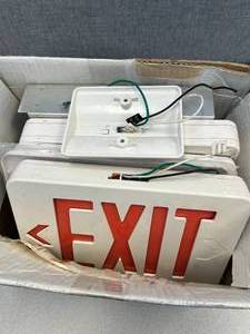 lot 39 image: Assorted Box Of EXIT SIGNS. Not Tested.