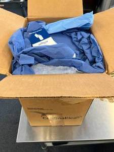 lot 40 image: Assorted Large Box of Blue Gowns  Scrub  Drapes