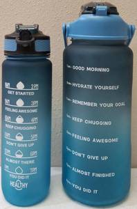 lot 12 image: Water Bottle Duo Pack - Blue & Green - (1) 64 oz & (1) 27 oz (View Photos)