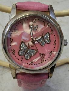 lot 16 image: Pink Butterly Watch (View Photos)