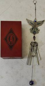 lot 27 image: CAO Gold - Lonsdale Cigar Box (Empty) & (1) Angel Wind Chimes (View Photos)