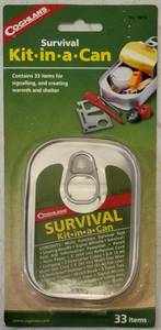 lot 44 image: Coghlans Survival Kit in a Can - Contains 33 Items (View Photos for the List)