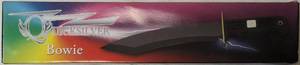 lot 49 image: Quicksilver Bowie Knife with Black Rubber Handle & Cover - 15 Overall Length