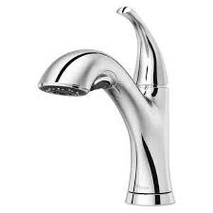 Pfister Wray Single-Handle Pull-Out Sprayer Kitchen Faucet Deckplate Included in Polished Chrome Customer Returns See Pictures