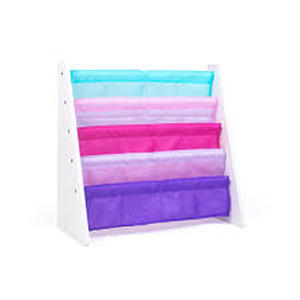 Humble Crew Forever Kids 24 in. Book Rack Storage Bookshelf, 4-Tiers, WhitePinkPurpleBlue Customer Returns See Pictures