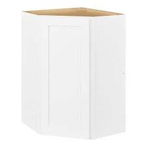 Hampton Bay Avondale 24 in. W x 24 in. D x 36 in. H Ready to Assemble Plywood Shaker Diagonal Corner Kitchen Cabinet in Alpine White     Customer Returns See Pictures