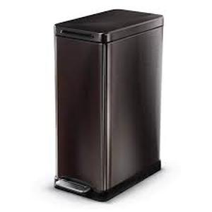 Home Zone Living 11.9 Gal. Stainless Steel Step-On Kitchen Metal Household Trash Can with Soft Close Lid and Slim Shape    Customer Returns See Pictures