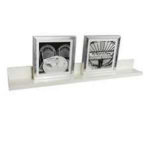 Lot of inPlace 35.4 in. W x 4.5 in D x 3.5 in H White MDF Picture Ledge Floating Wall Shelf Customer Returns See Pictures