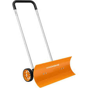 VIVOHOME 48 in. Aluminum Adjustable Handle Bi-Direction Aluminum Snow Shovel with Wheels, Angled Blade   Customer Returns See Pictures