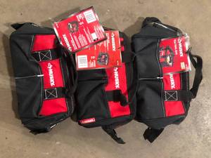 Lot of Husky 12 in 4 Pocket Zippered Tool Bag Customer Returns See Pictures