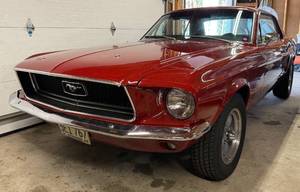 lot 2 image: STUNNING 1968 Ford Mustang Coupe in Red w Black Interior