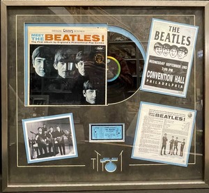 lot 426 image: The Beatles Meet The Beatles Framed Vinyl Record Display