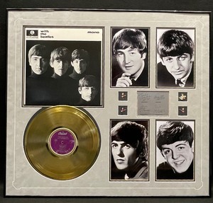 lot 429 image: The Beatles With The Beatles Gold Record Framed Display