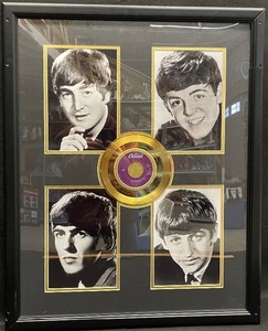 lot 430 image: The Beatles Gold 45 Record Framed Display