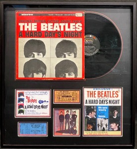 lot 431 image: The Beatles A Hard Days Night Framed Vinyl Record Display