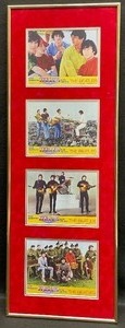 lot 433 image: The Beatles Help Lobby Card Set Framed Display