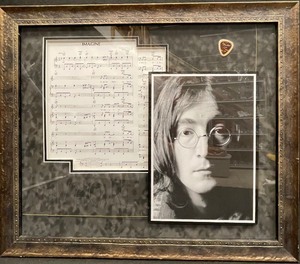 lot 417 image: John Lennon Imagine Framed Memorabilia Display