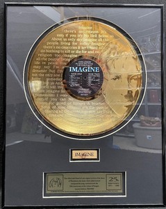 lot 418 image: John Lennon Imagine 25th Anniversary Gold LP Display