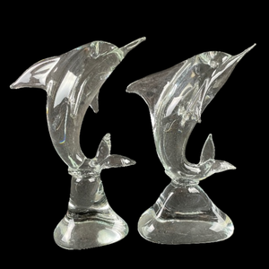lot 304 image: Pair of Murano Glass Dolphin Sculptures