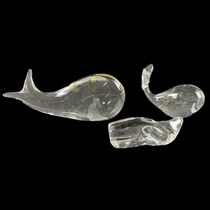 lot 309 image: Scandinavian Glass Whale Figurine Collection