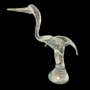 lot 322 image: Murano Crystal Heron by Zanetti
