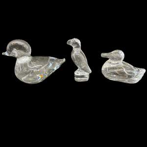 lot 325 image: Set of Two Crystal Ducks and a Puffin