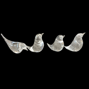 lot 346 image: Set of Four Oggetti Art Crystal Bird Figurines