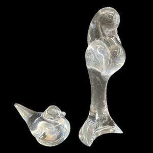 lot 349 image: Daum France Crystal Bird Figurines