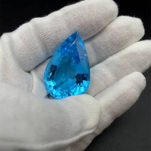 lot 299O image: 114.20 Carat Stunning Swiss Blue Topaz, Impressive Pear Shape Loose Gemstone $1900 Retail
