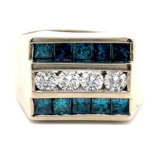 lot 2 image: Johnny Cash Owned  2 12 Carat Natural White and Blue Diamond Ring in 14k White Gold $20,000 - $40,000 Estimate VIDEO