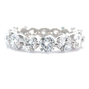 lot 227 image: Classic 5.33 Carat Diamond Full Eternity Ring in 14k White Gold $7,450 Retail VIDEO