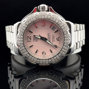 lot 216 image: Tag Heuer Formula 1 Diamond Bezel Pink Dial Ladies Watch  With Box $1,450 - $2,000 Retail VIDEO