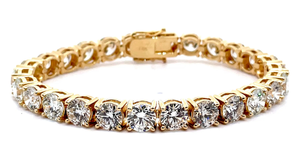 lot 221 image: Impressive 25.60 Carat Diamond Tennis Bracelet in 14k Yellow Gold $25,950 Retail VIDEO