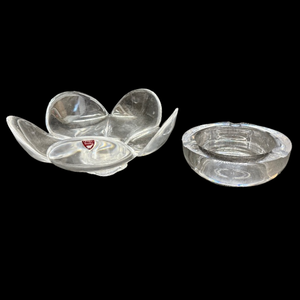 lot 358 image: Orrefors Crystal Lotus Bowl & Kosta Boda Ashtray - Swedish Art Glass