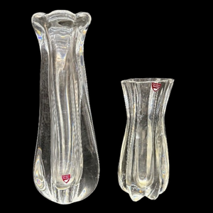 lot 359 image: Orrefors Sweden Crystal Vases Elegant Sculpted Design