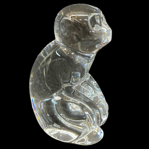 lot 363 image: Val St. Lambert Art Glass Seated Monkey Sculpture