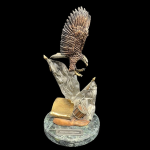 lot 372 image: American Allegiance Pewter Eagle Sculpture by D. Edwards
